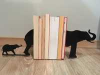 podpórki do książek słonie obciążenie do książek na półce czarne