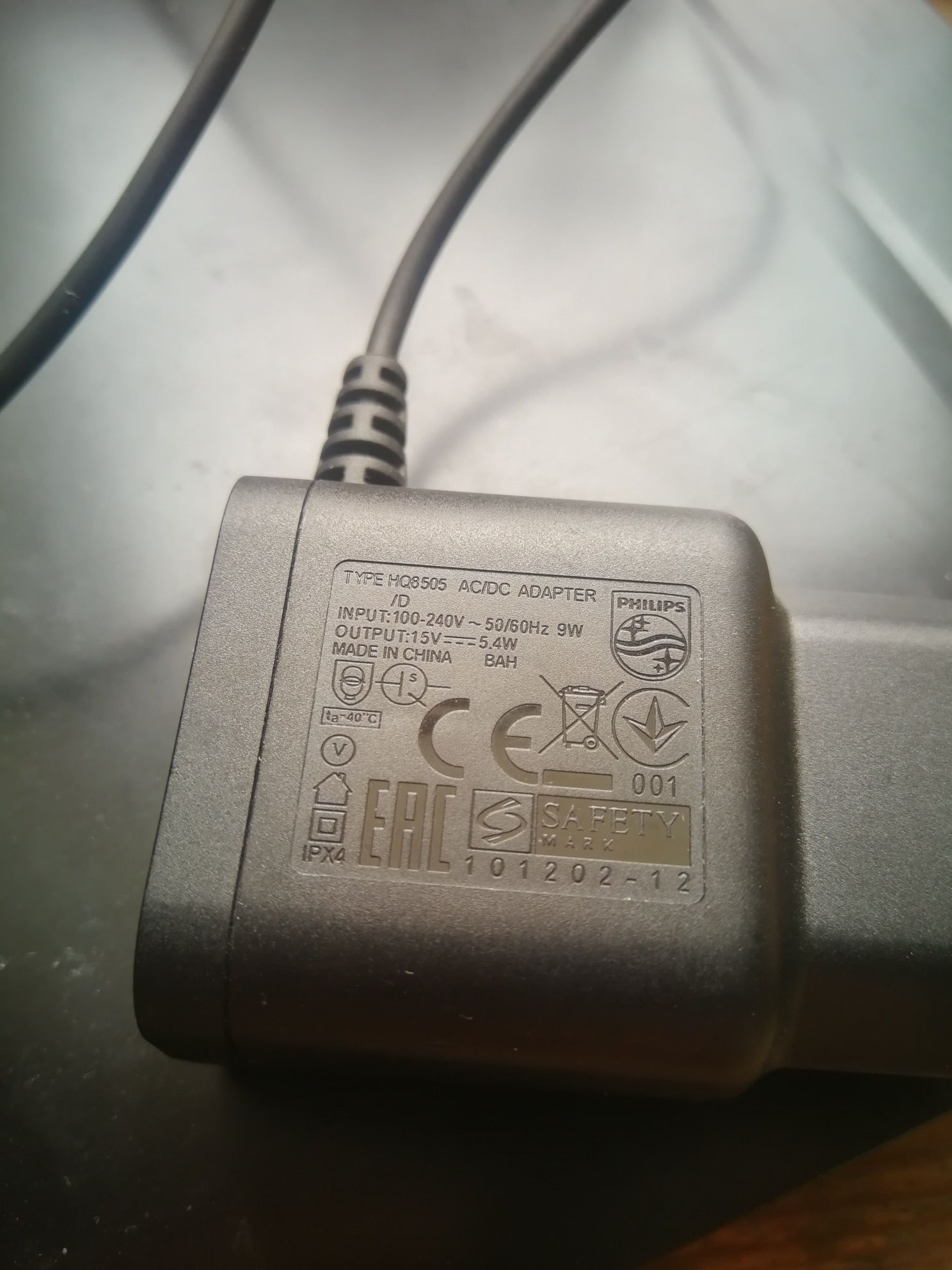 Oryginalna Ładowarka golarki 15V 280mA HQ8505 HQ8500 Philips