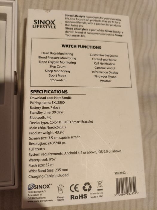 Zegarek smartwatch Sinox lifestyle