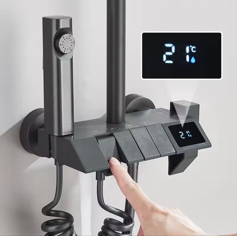 Conjunto de duche com display de temperatura