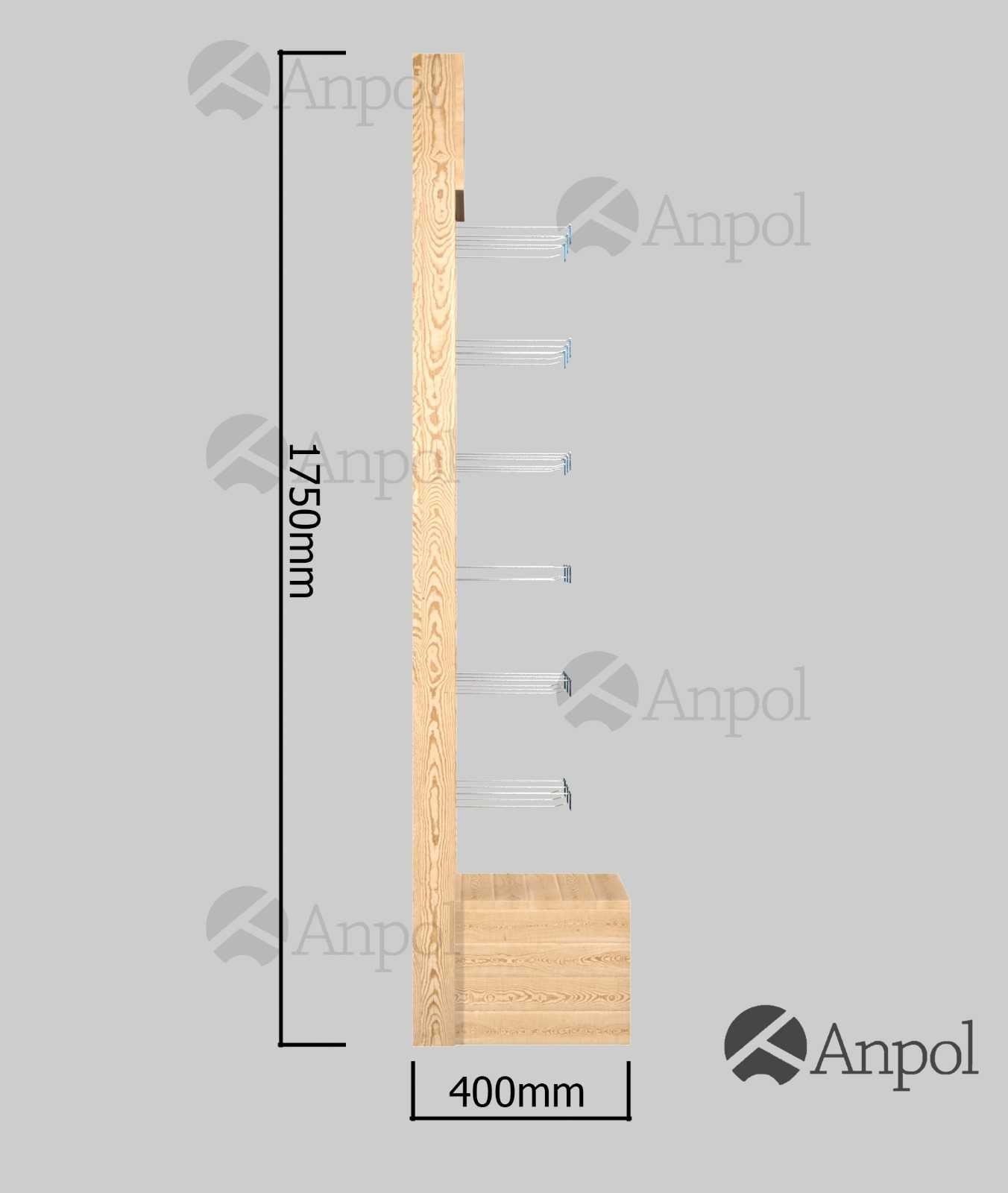 Eko regał, stojak, ekspozytor, zawieszki - haki spacewall