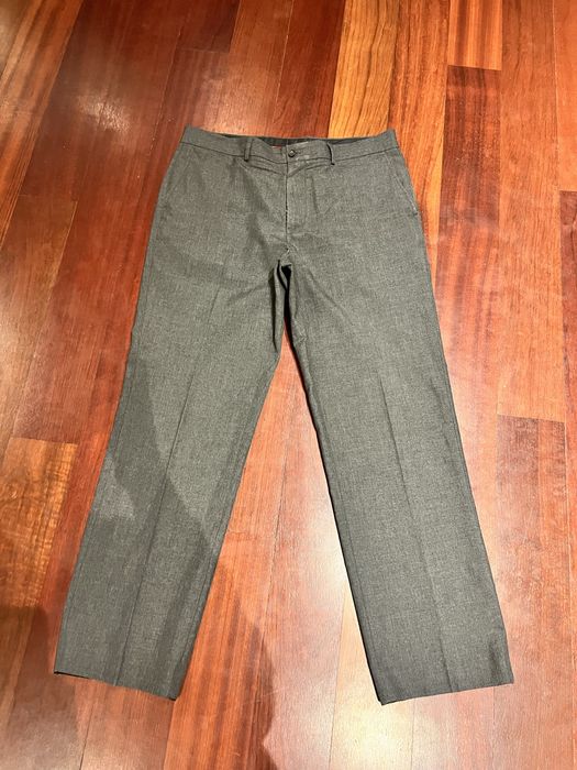 Tommy hilfiger szary w prążki garnitur 46 virgin wool