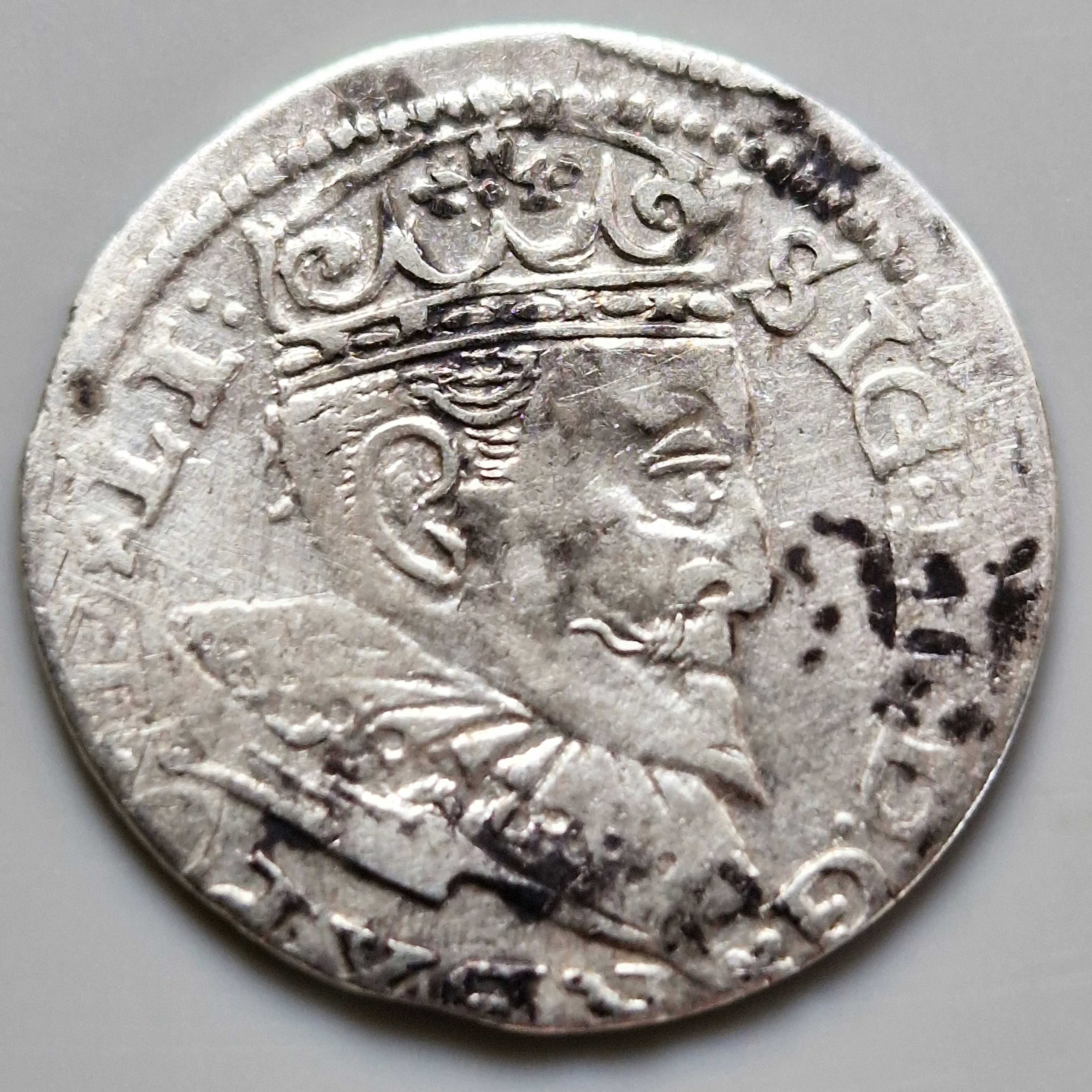 trojak 1596 Ryga Zygmunt III Waza srebro