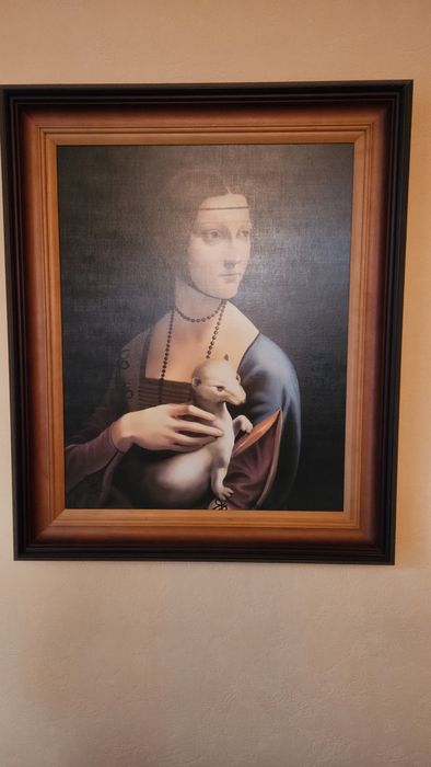 Dama z łasiczką,reprodukcja.