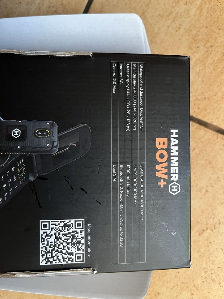 telefon hammer bow+ z klapką czarny wodoodporny