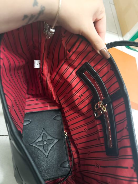 Louis vuitton torebka z pudełkiem nowa czarna neverfull