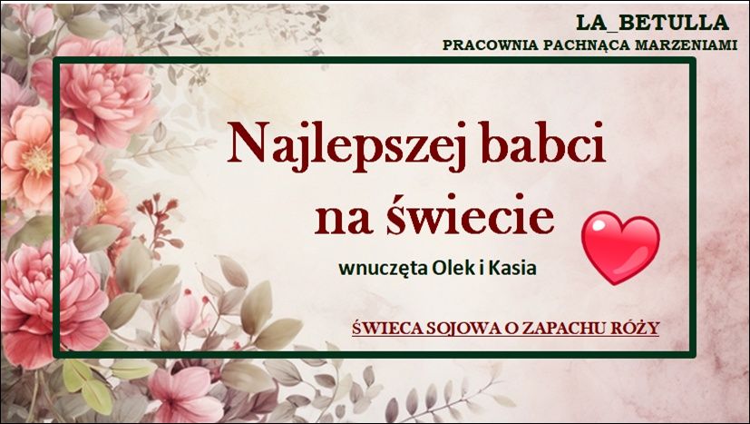 Świeca sojowa dzień babci i dziadka prezent box