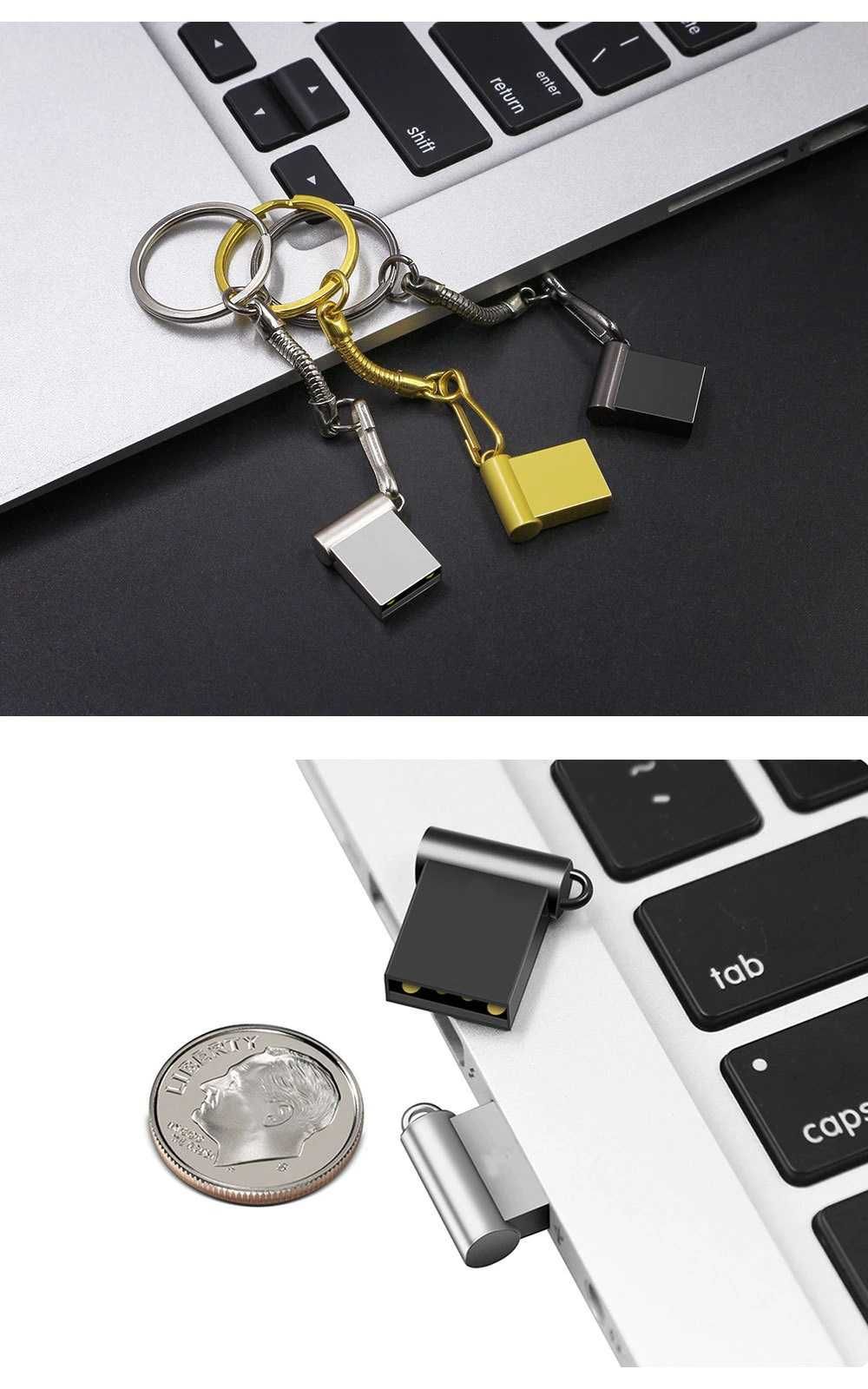 Pendrive USB 64 GB Srebrny Brelok do kluczy Mini Wodoodporny