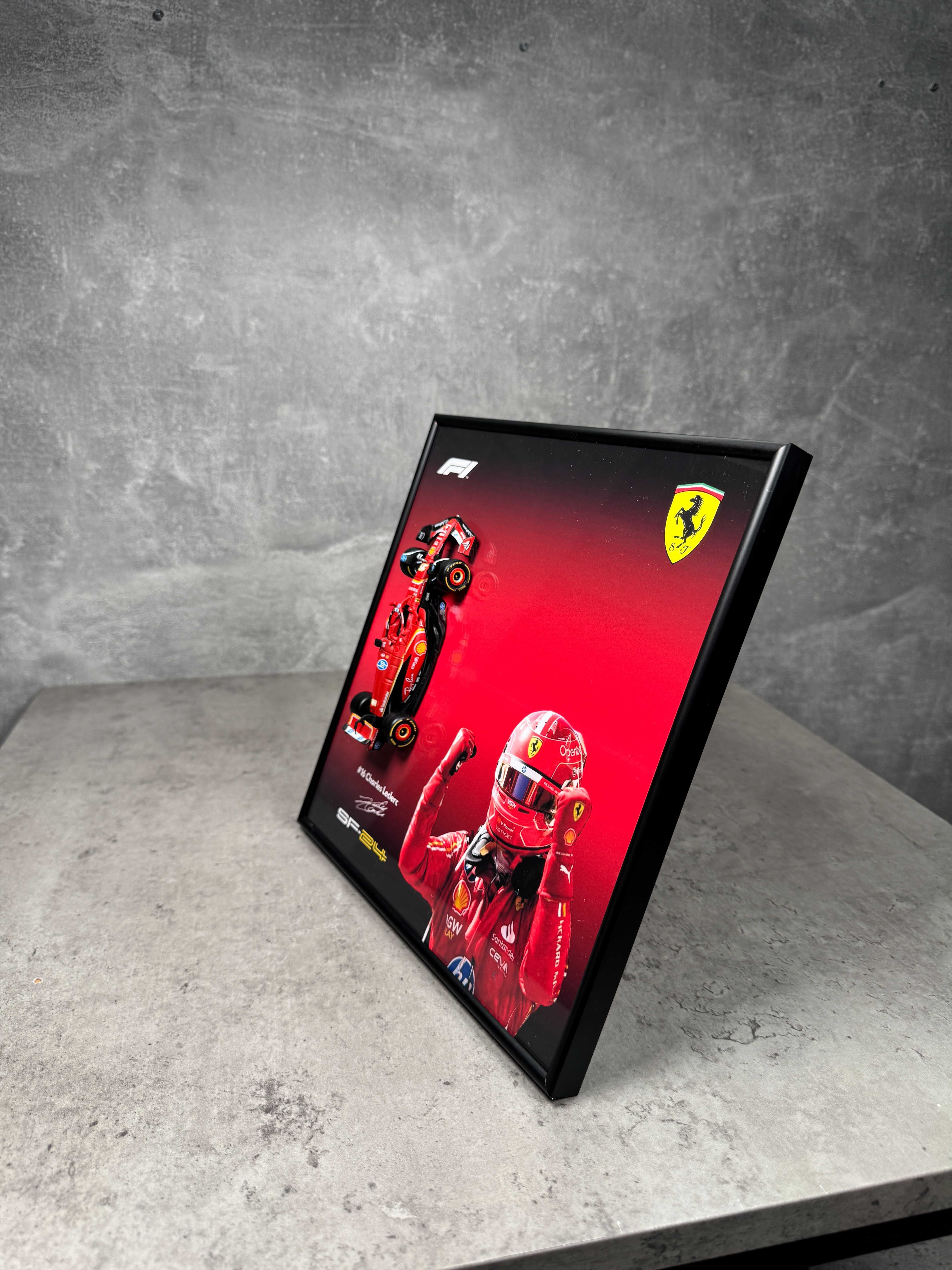 Рамка на Стіну Bburago F1 Ferrari SF24 Сезон 2024 #16 Charles Leclerc