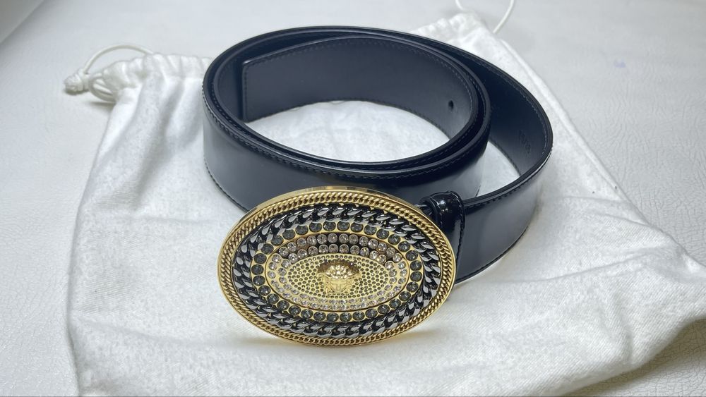 Ремень мужской Versace с камнями Swarovski оригинал