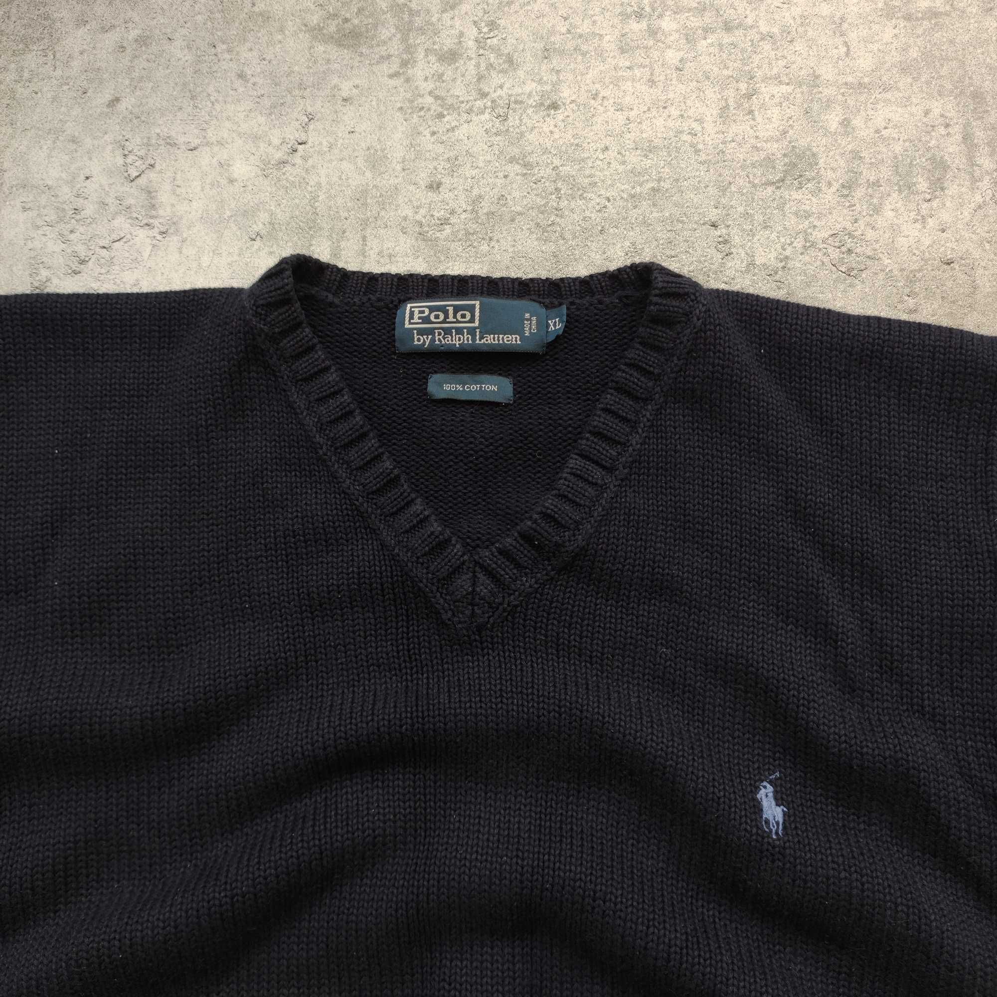 MĘSKA PREMIUM Granatowa Kamizelka Sweter Polo Ralph Lauren Konik Logo