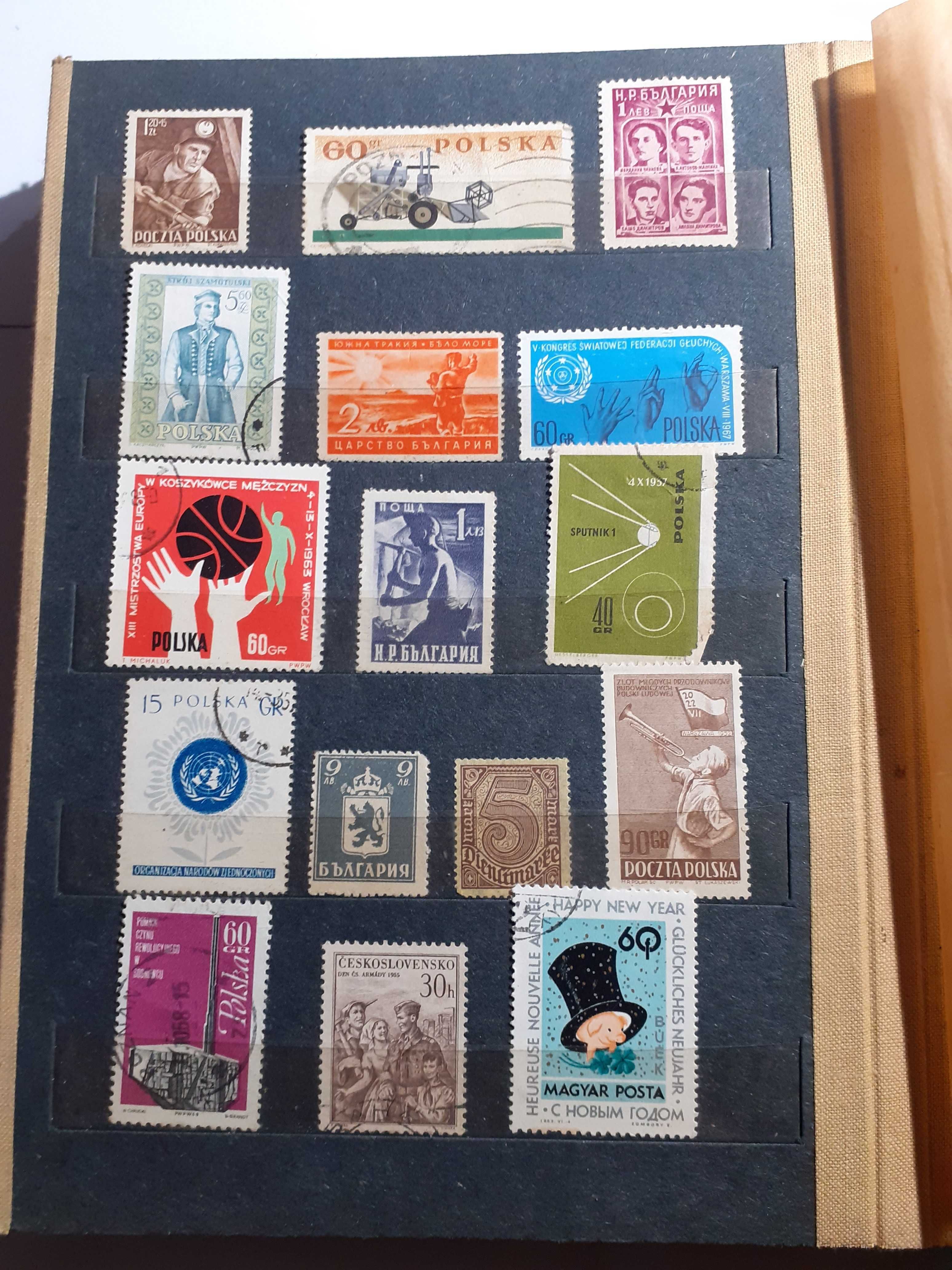 Stare znaczki duży klaser  Polskie i zagraniczne