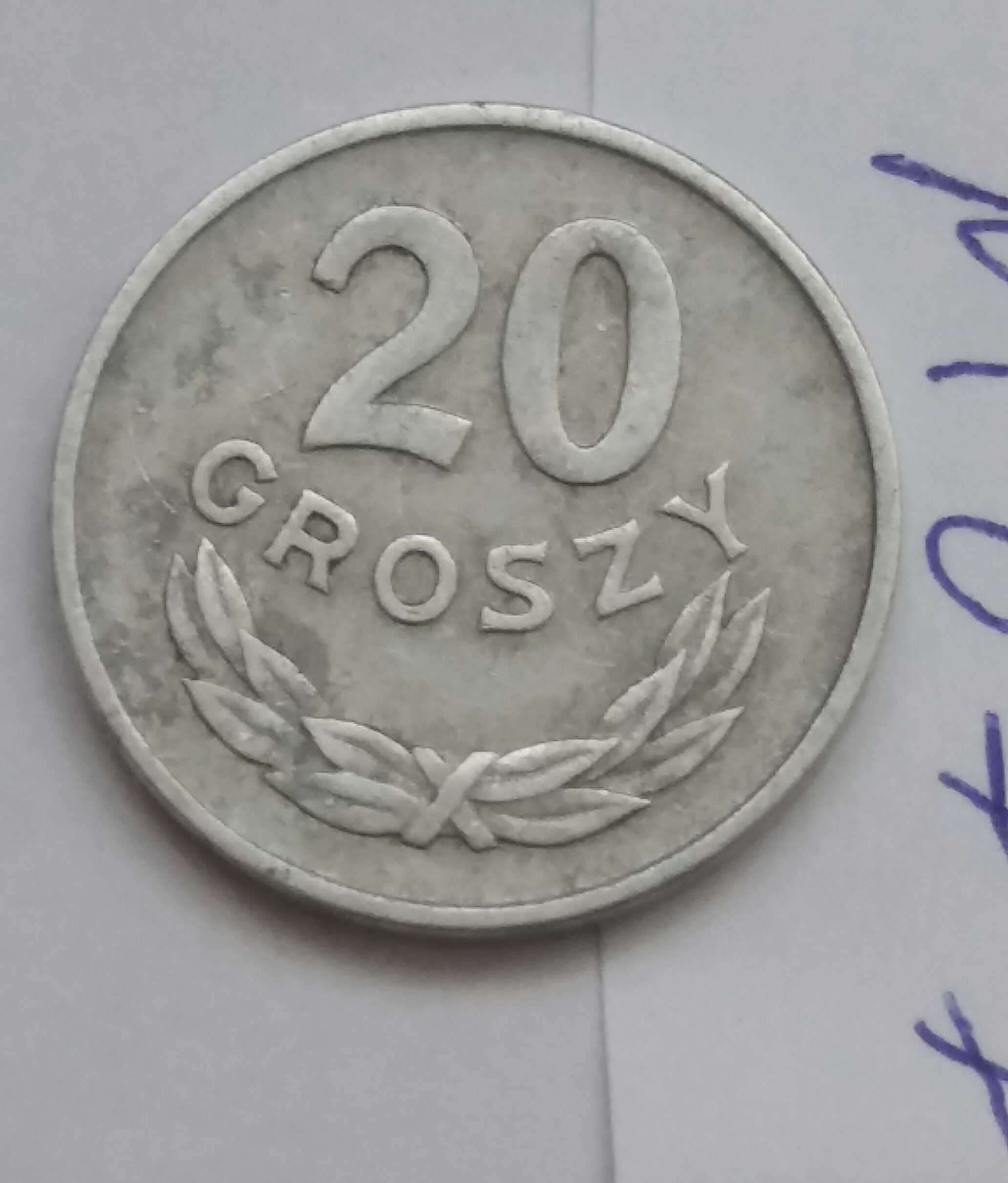 D M077, stara moneta 20 gr groszy 1957 Polska starocie wyprzedaż