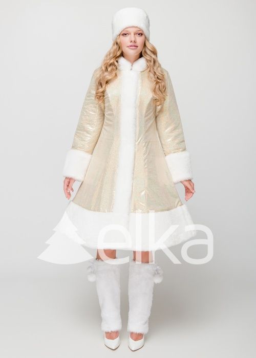 Костюм Снігуроньки Стелла біла, золото, блакитна шуба