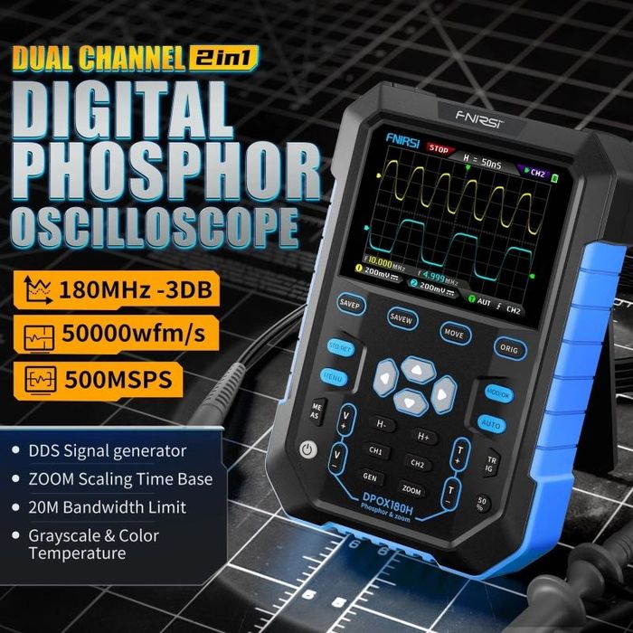 Цифровий осцилограф Fnirsi DPOX180H ( 180MHz, 500MSa/s, 2CH )