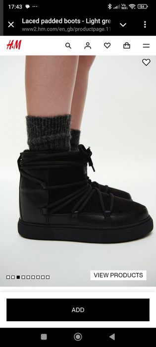 Теплі Черевики луноходи H&M розмір 39-40