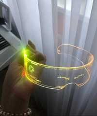 Світлодіодні LED окуляри з підсвічуванням Кіберпанк світяться. Неонові