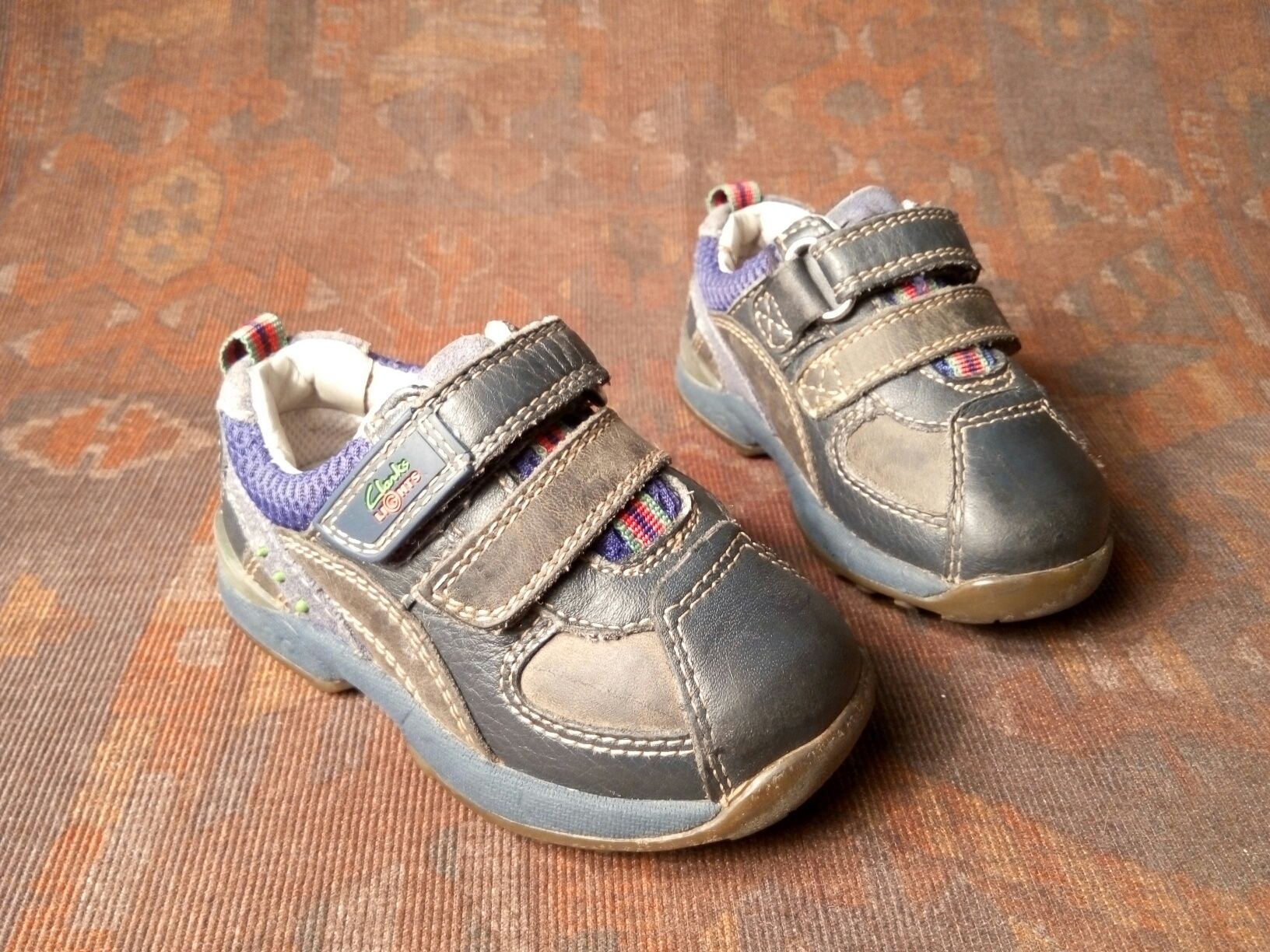 Clarks 20р ст-ка 13,3см кожаные кроссовки на липучках мальчика малыша