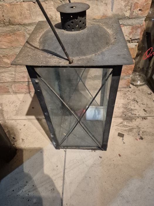 Lampion metal czarny