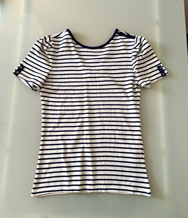 blusa top tshirt azul riscas Naf Naf 34 XS