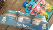 М'ясне пюре гербер Gerber індичка, фруктове пюре Elfik ельфік