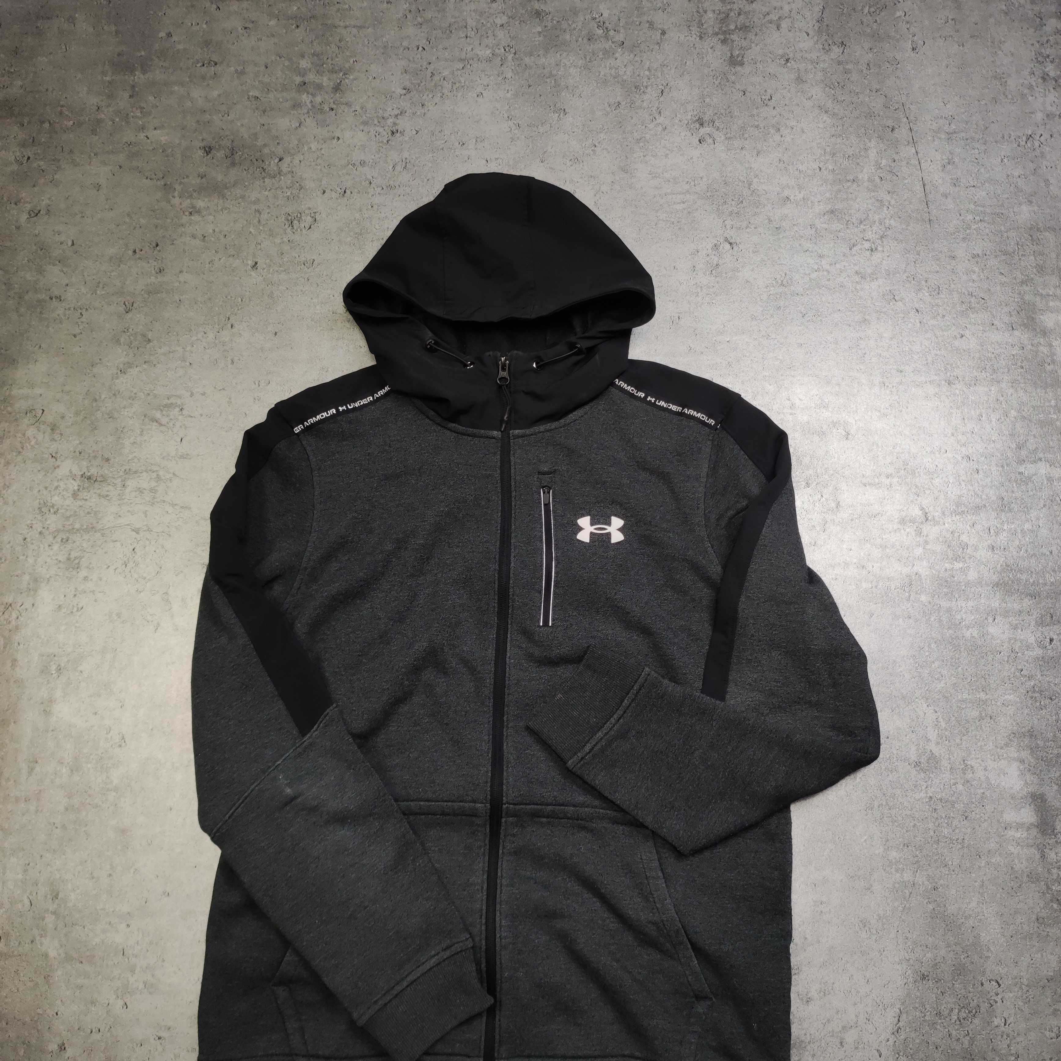 MĘSKA Bluza GYM Active z Kapturem Siłownia Rozpinana Under Armour Logo