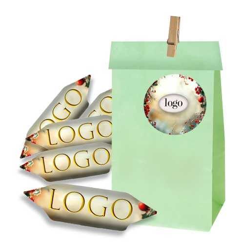 KRÓWKI reklamowe Z LOGO w torebkach zielonych 50kpl projekt ekspresowo