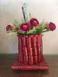 Arranjo de flores com suporte