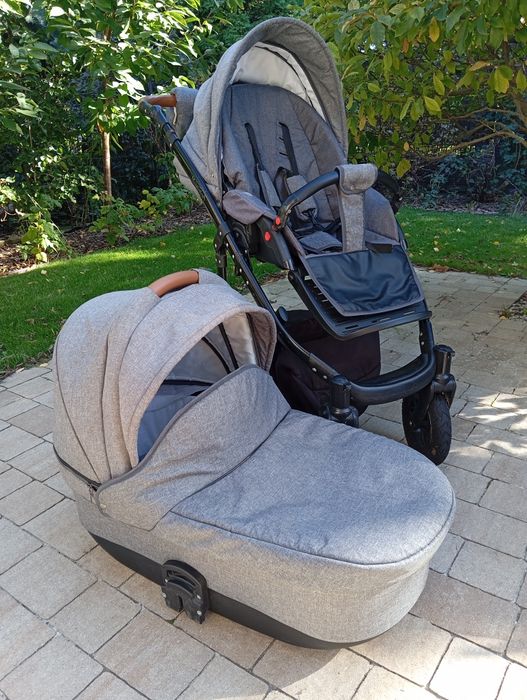 Wózek dziecięcy 2 w 1 gondola + spacerówka  szary