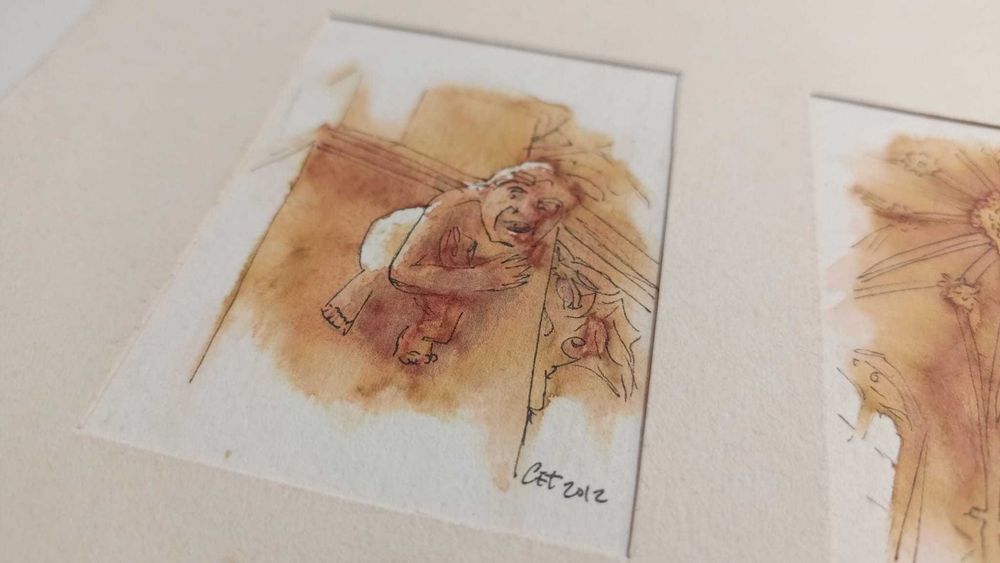 AguarelaTríptico artístico – 3 ilustrações em aguarela