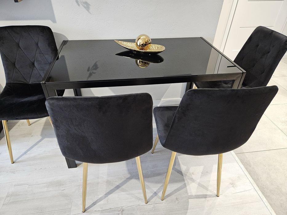 Krzesła Czarne 4 sztuki