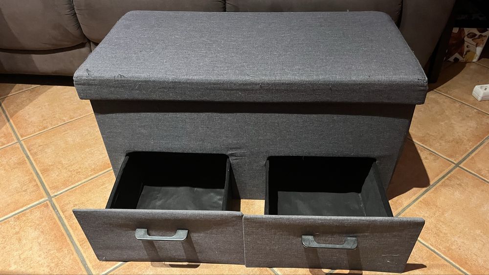 Bau assento para arrumaçao com gavetas