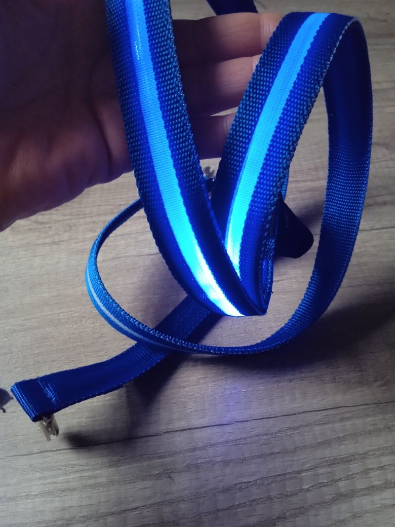 Szelki LED niebieskie