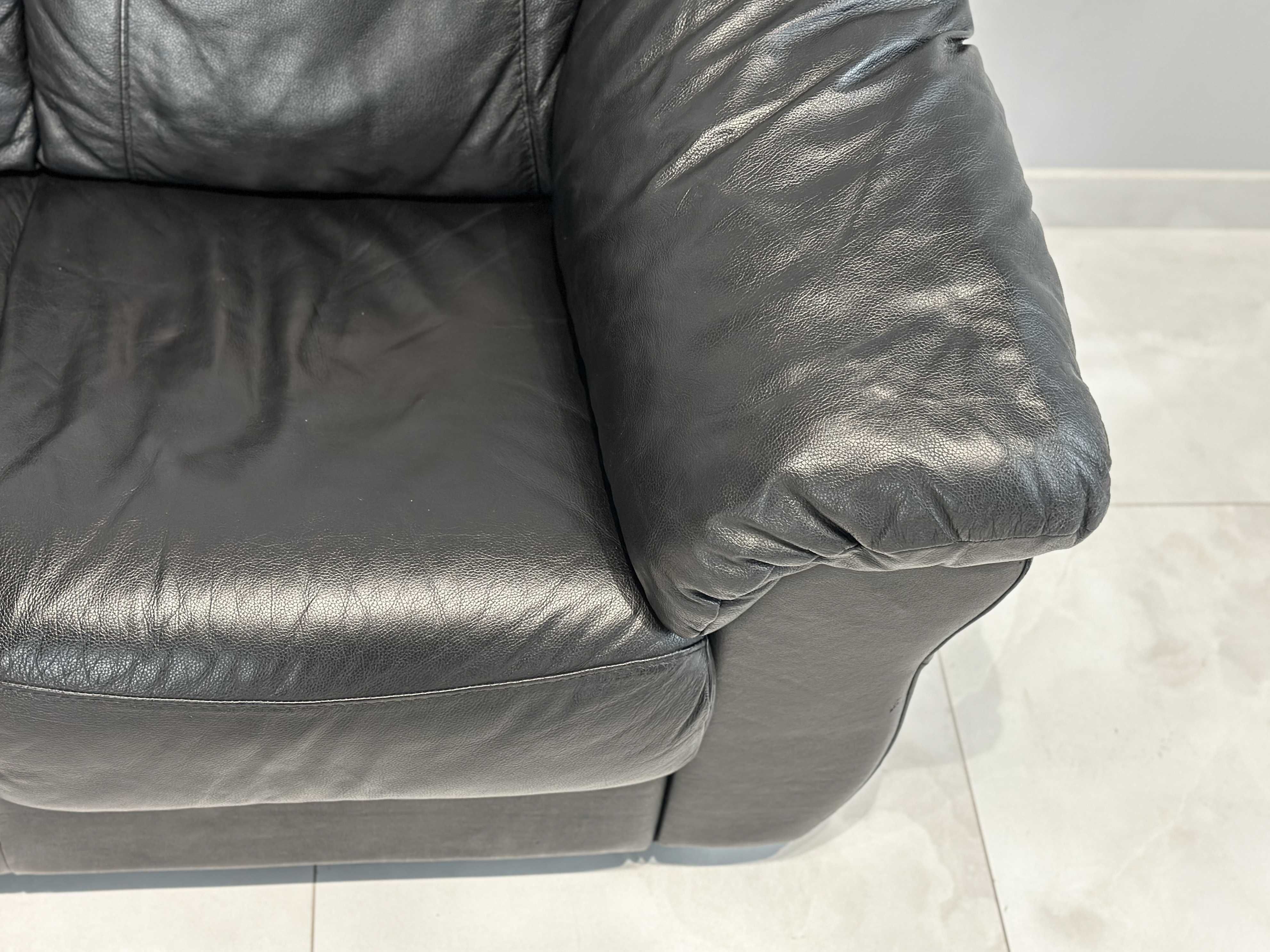 Чорний шкіряний диван - двійка/шкіряні дивани/шкіряні меблі з Європи