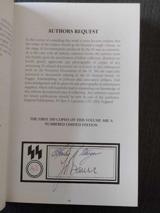 Справочник Личные документы ччленов СС. Personel documents of the SS.