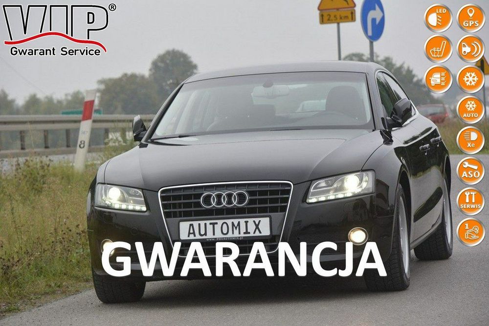 Audi A5 2.0TDI nawigacja biksenon skóra gwarancja przebiegu bezwypadkowy