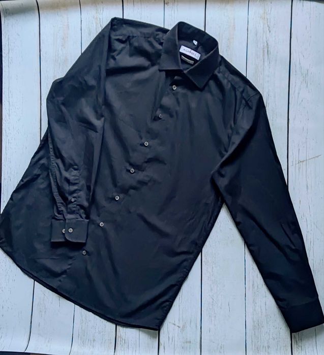 Сорочка чоловіча чорна р.М, сорочка чорна довгий рукав Kümmel