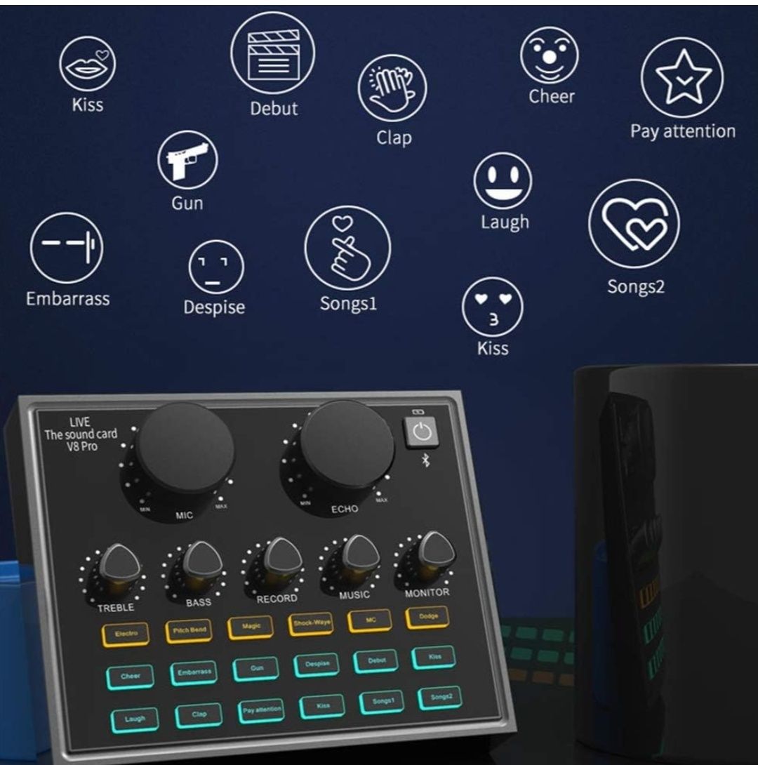 CALIDAKA Mini Sound Mixer Board, Live звукова карта для прямої трансля