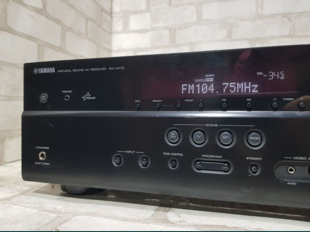 Пульт! 5.1 AV ресивер YAMAHA RX-V475,*5x115 Вт, HDMI, USB, LAN, 3d, +1