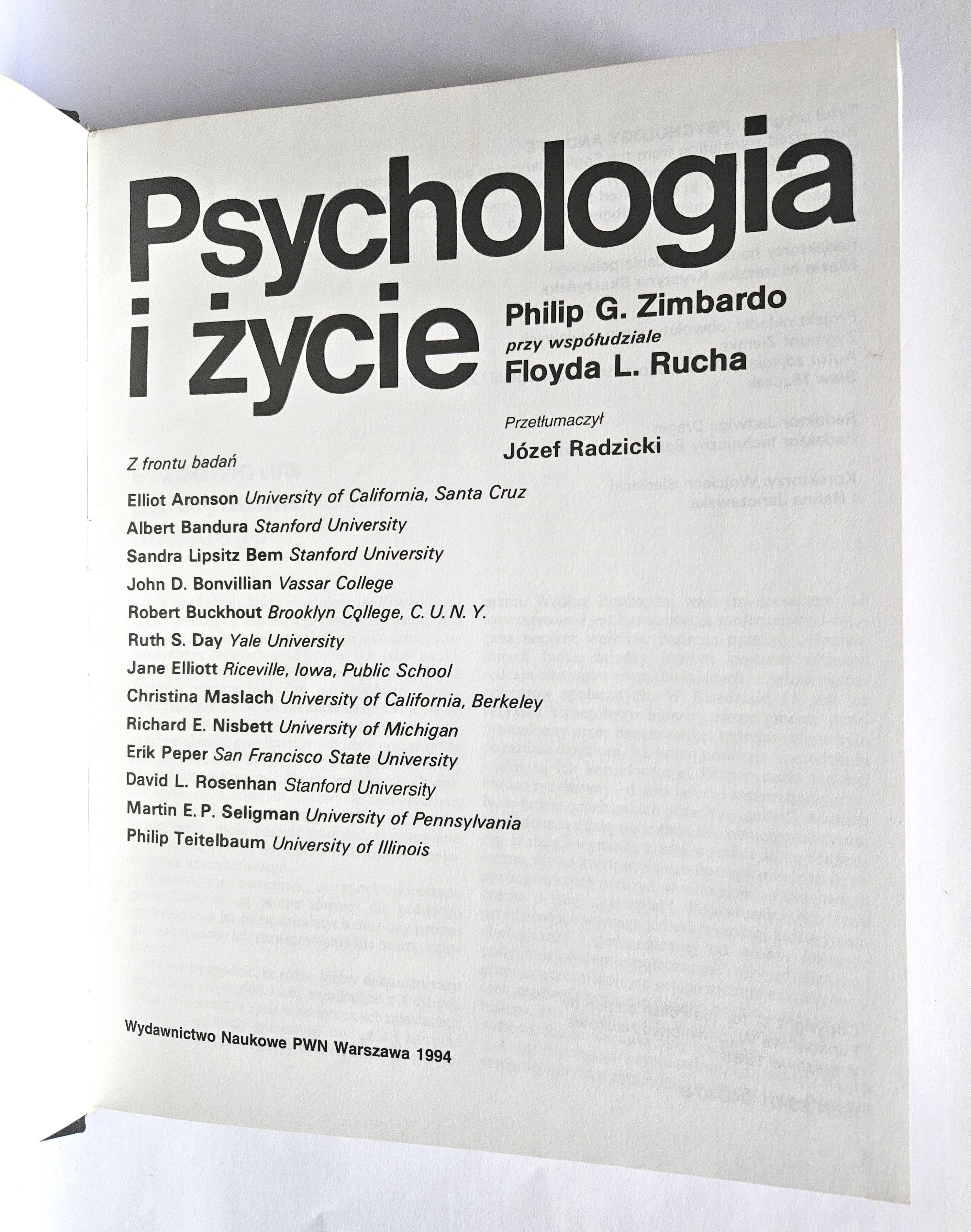 PSYCHOLOGIA I ŻYCIE Philip Zimbardo, Floyd Ruch