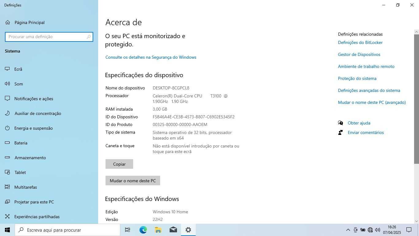 Portátil Advent Celeron 3GB 320GB