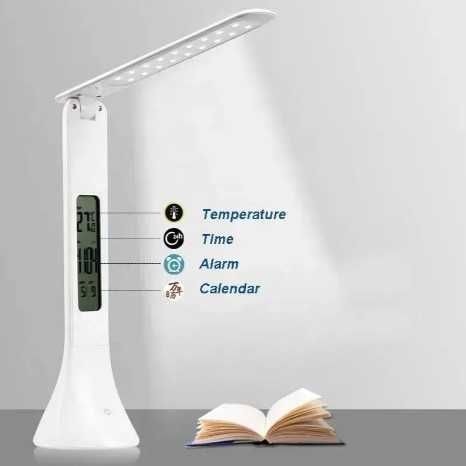 Настільна LED лампа Remax RT-E601 акумуляторна з годинником термометр