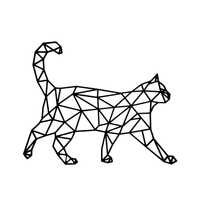 Obraz ażurowy 3D kot. Kot geometryczny. Duży 50 x 40 cm
