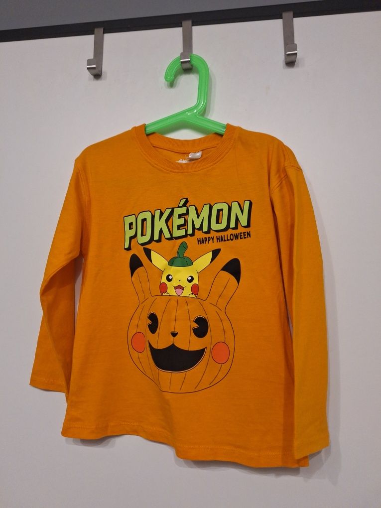 Nowy t-shirt bluzka długi rękaw pokemon halloween dynia rozm 110-116