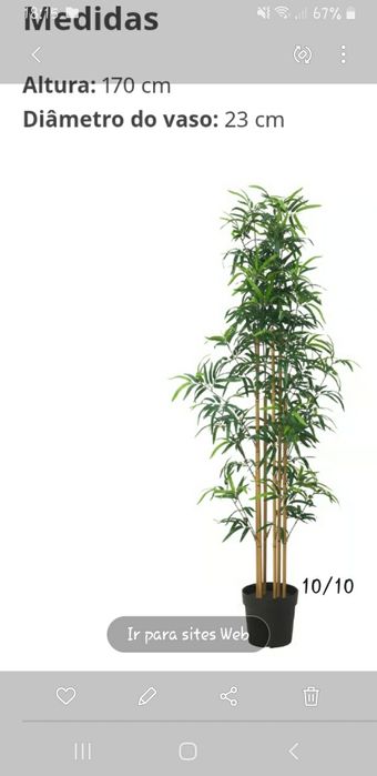 COMO NOVA Planta artificial bambu IKEA 170 altura,valor fixo