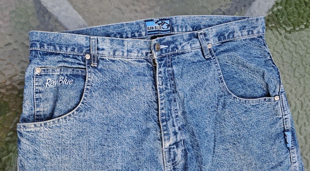 Spodnie street wear hip hop skate jeans 38 guns haftowane baggy