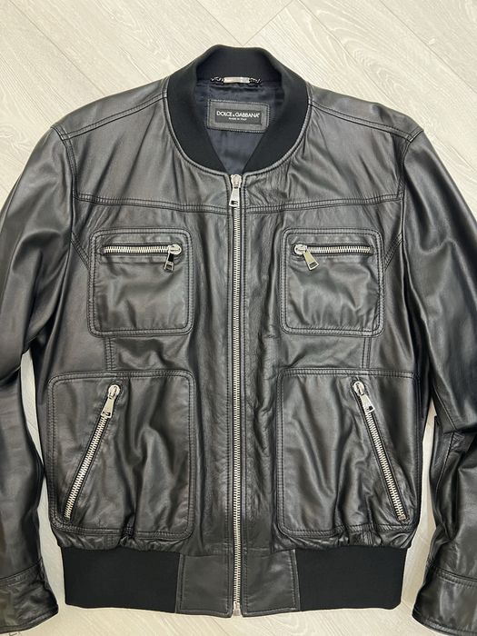 Кожаная куртка бомбер Dolce&Gabbana D&G б/у оригинал