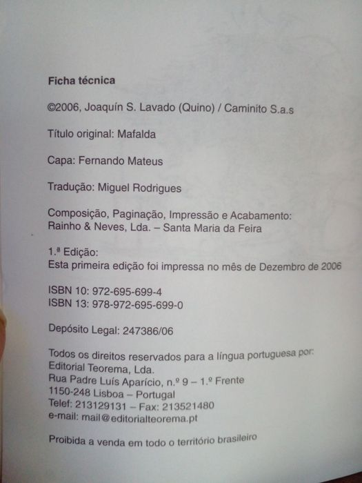 Livro da MAFALDA 2  (1° EDIÇÃO 2006)