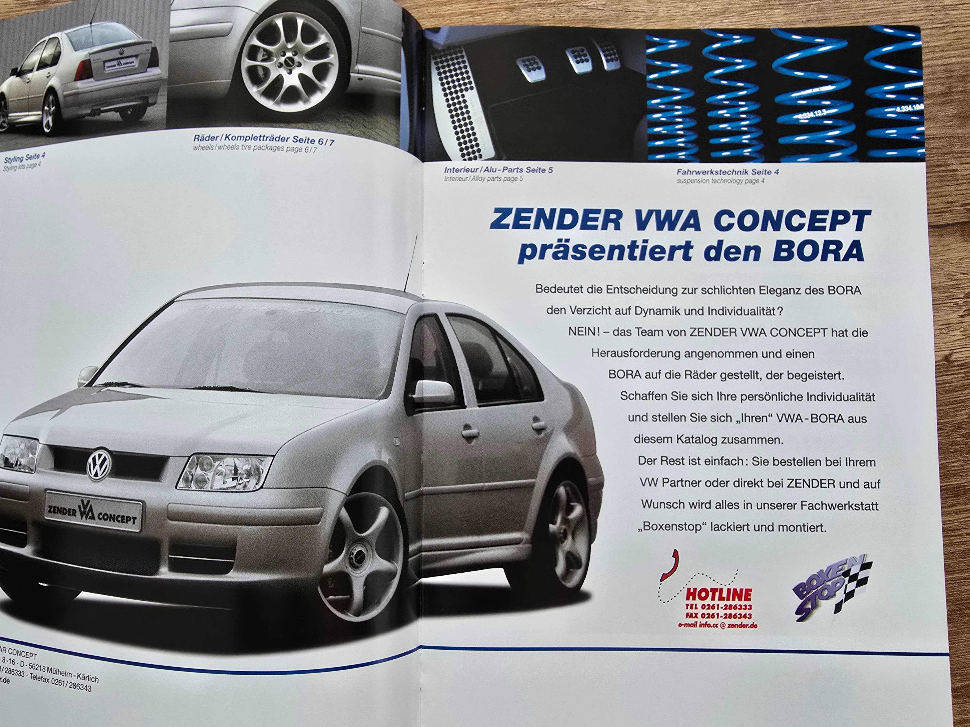 Prospekt Zender VW Bora