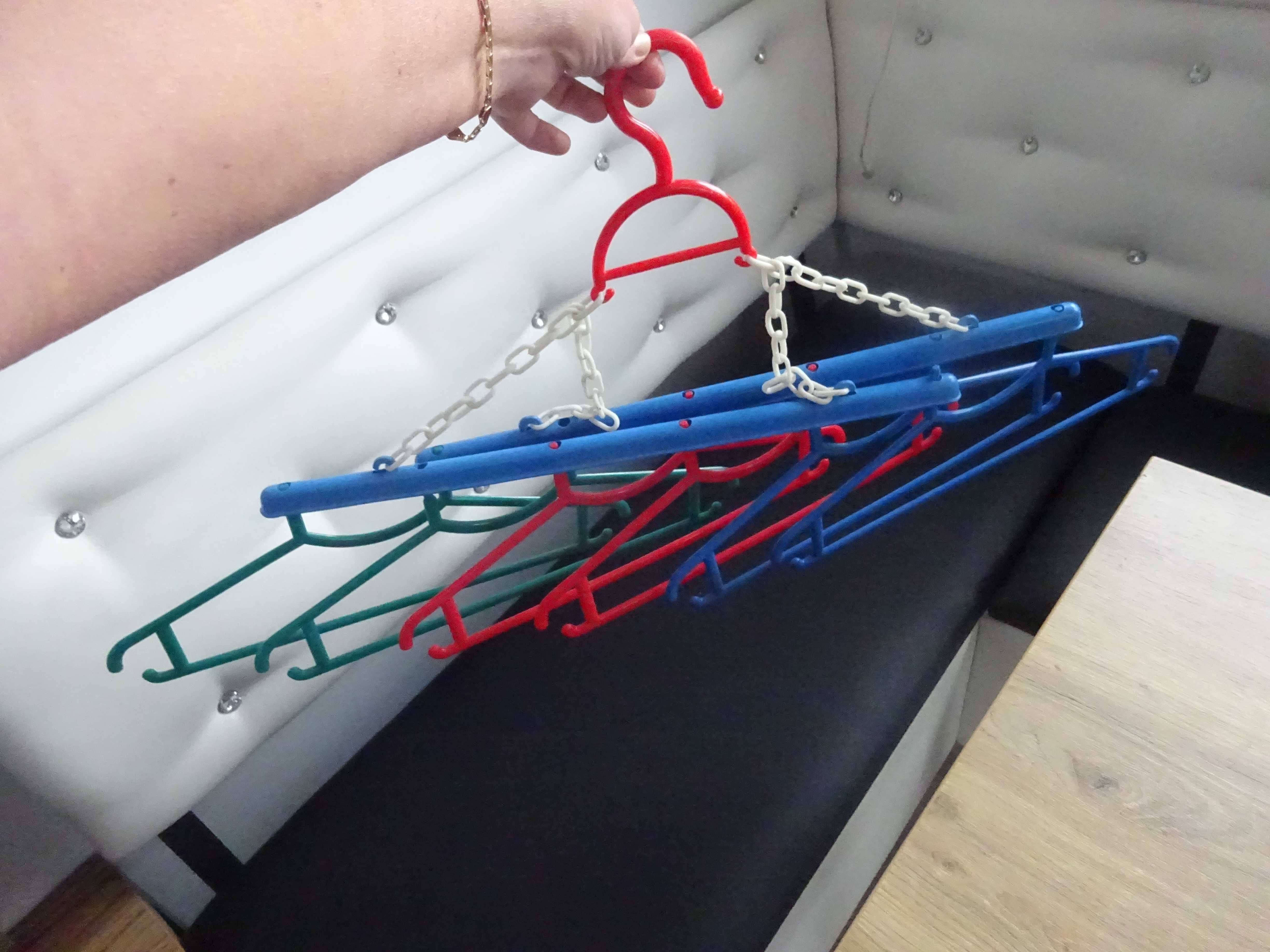 domowy gadżet składany plastikowy wieszak zestaw komplet 6 wieszaków